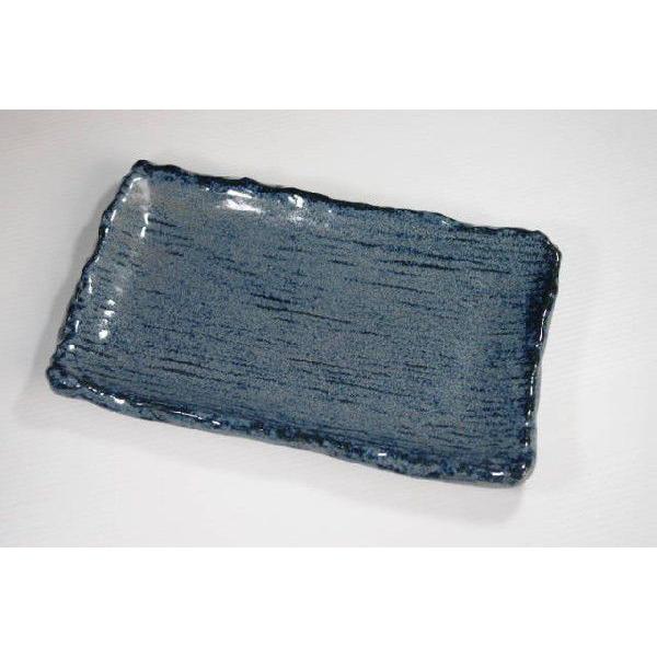 OZ231 窯変紺22ｃｍ長角焼き物皿SMK★アウトレット品★
