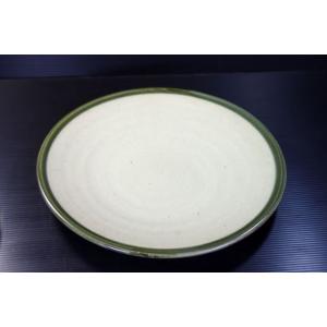 OZ270 益子織部25cm丸皿★アウトレット品★DKY