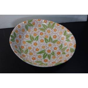 PS078花づくし楕円カレー皿★アウトレット品★HFD