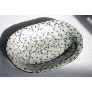PS108　有田「祥窯」の憲小花24cm楕円カレー皿　　アウトレット込み