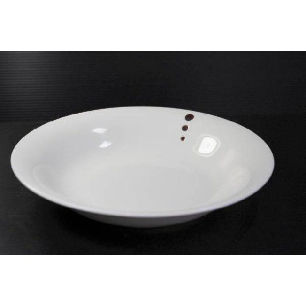 PS127 ドットクリーム21.2ｃｍスープ皿・カレー皿★アウトレット品★