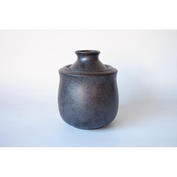 SK041　黒結晶酒燗器(大)　2合