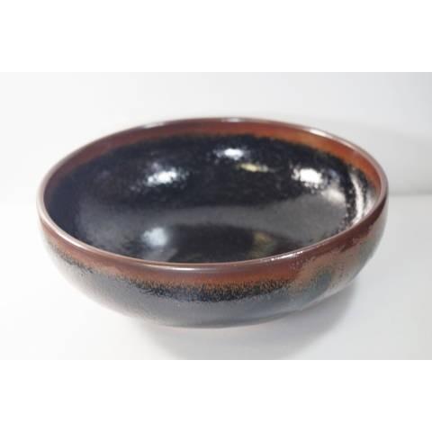 WZ030 ゆず天目19.5ｃｍボウル2個セット★アウトレット品★2F1右