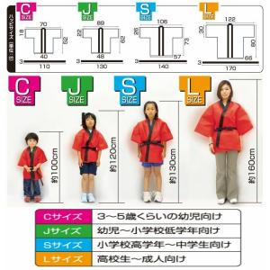 カラー不織布ハッピ(帯付) Cサイズ(幼児用)...の詳細画像2
