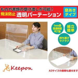 飛沫防止透明パーテーション 大1.0 窓あきタイプ