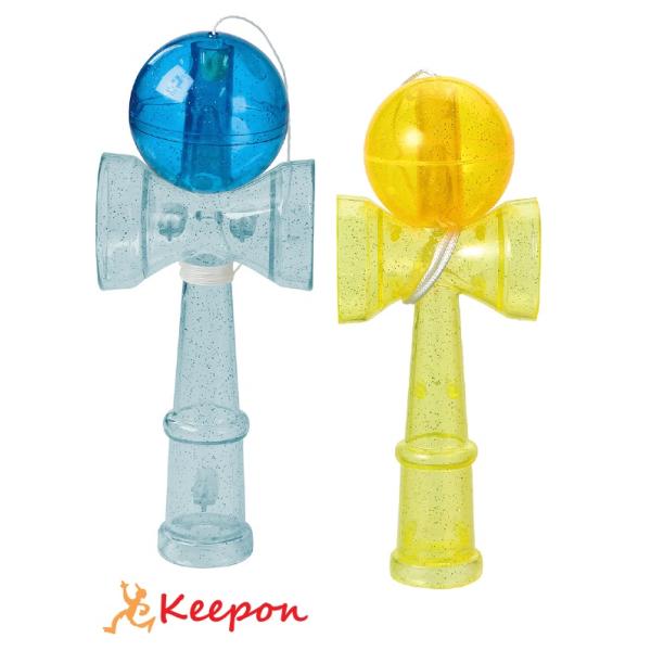 キラキラプラ製けん玉 青 黄色 全2色 アーテック おもちゃ 剣玉 けん玉 初心者 小学生 子供 こ...