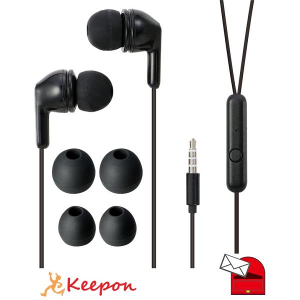 カナル型マイク付イヤホン（イヤーピース付） (メール便可) アーテック マイク付 PC パソコン 通...