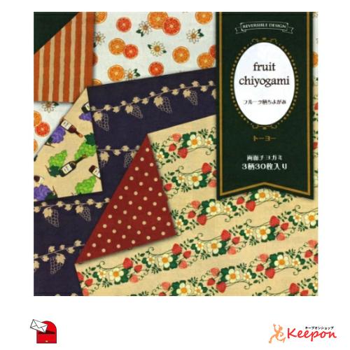 5冊セット リバーシブルデザイン　フルーツ柄ちよみ (２セットまでメール便可能)　工作 折り紙 おり...