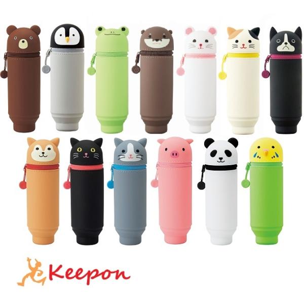 スタンドペンケース リヒトラブ LIHIT LAB.　アニマル シリコン 筆箱 動物 小学生 中学生...