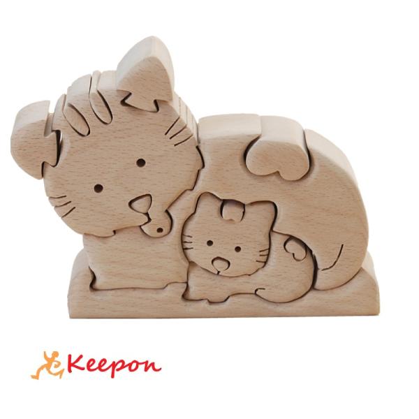 木のおもちゃ ねこ だいわ 木製おもちゃ プレゼント パズル 絵合わせ 誕生日 出産祝い クリスマス...