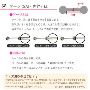 定番 ショート ストレート バーベル 14G ...の詳細画像5