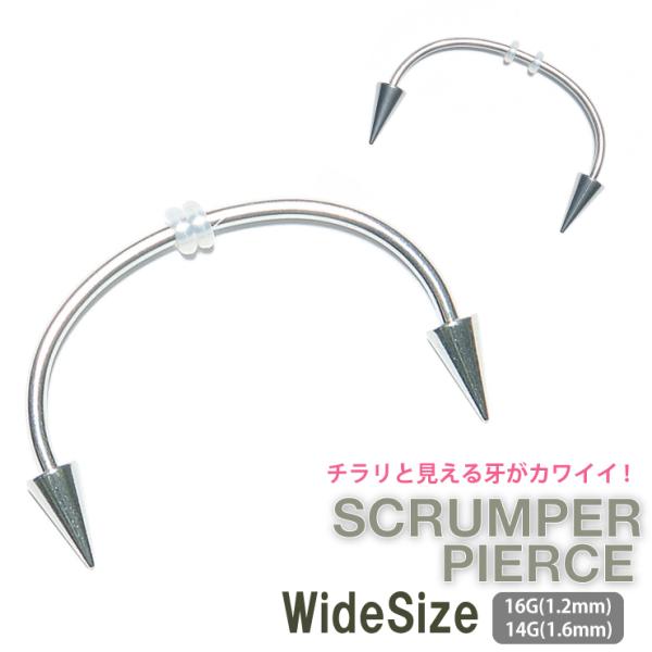 ワイドスクランパー ショートタイプ 16G (1.2mm) サージカルステンレス 牙 キバ ドラキュ...