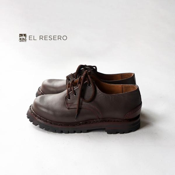 EL RESERO エルレセロ PLAIN TOE -BROWN CALF/RUG SOLE プレー...