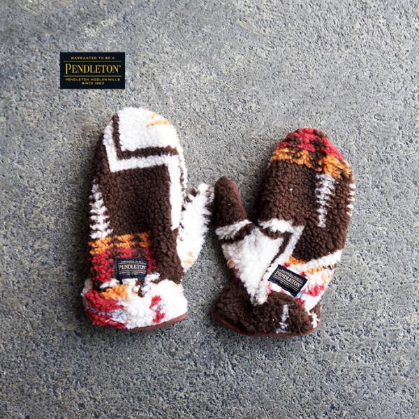 PENDLETON ペンデルトン  BOA MITTEN -BROWN  ボアミトン ミトン 手袋 ...