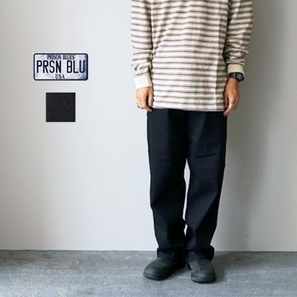 PRISON BLUES プリズンブルース WORK JEANS -BLACK  ワークパンツ ブラ...