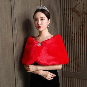 結婚式 フェイクファー ボレロ ケープ 秋冬 ...の詳細画像1