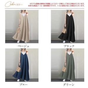 夏ワンピース キャミワンピ ロングワンピース ...の詳細画像5