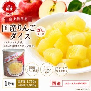 国産 りんご ダイス 缶詰 1号缶 3kg×1...の詳細画像1