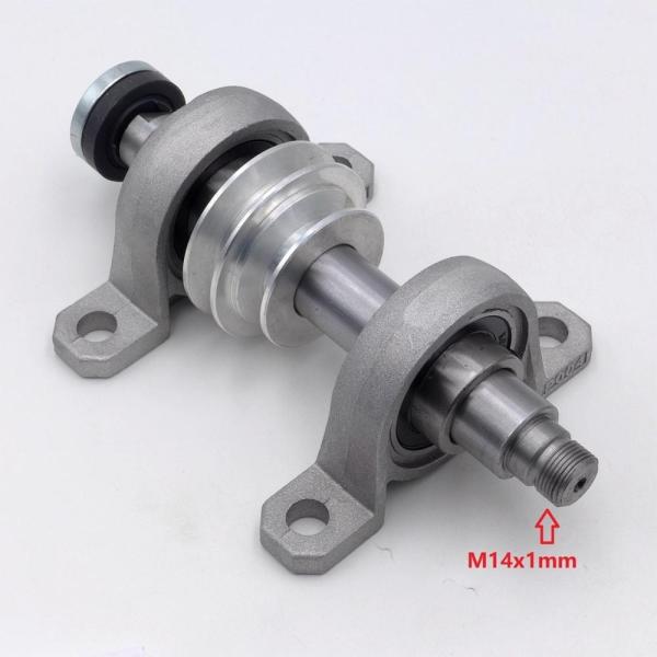 2 ベアリング M14x1mm M14 スレッドスピンドルシャフトプーリー DIY 木工旋盤主軸台フ...