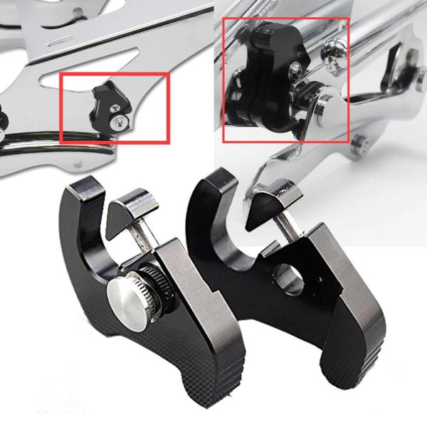 ハーレー デタッチャブルラッチキット ブラック二個 ロッキング バックレスト シーシーバー スポーツ...