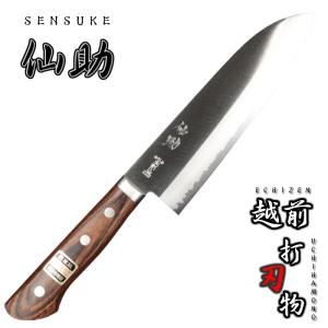 仙助 包丁 三徳包丁 VG10 ダマスカス 33層 165mm 黒合板柄 ステンレス