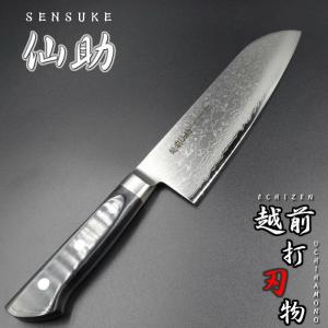 仙助 包丁 牛刀包丁 クロマックス鋼 180mm 黒合板柄 セミステンレス