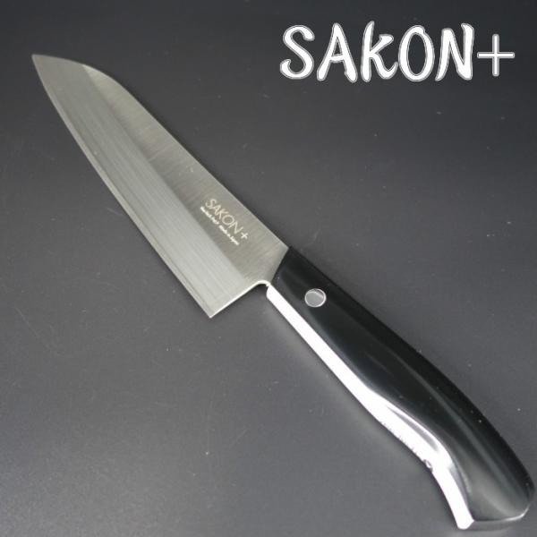 SAKON+ 三徳包丁 185mm 左近プラス 土佐刃物 vee-tech メタクリル人工大理石柄