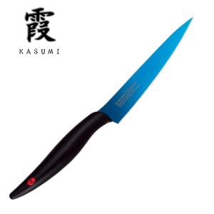 霞 包丁 ペティナイフ 120mm チタンコーティング ブルー