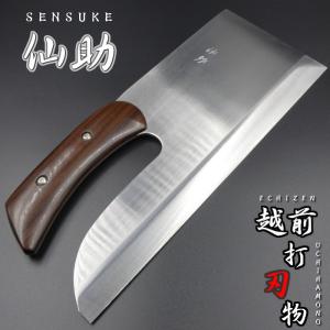 仙助 麺切り包丁 蕎麦包丁 ダマスカス 鏡面仕上げ 安来鋼青紙二号