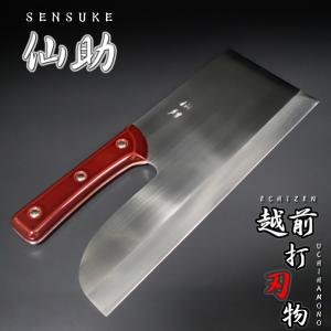 仙助 麺切り包丁 蕎麦包丁 ダマスカス 鏡面仕上げ 安来鋼青紙二号