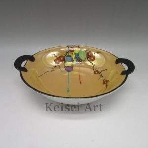 寿六作 蒟醤塗 盛鉢 菓子鉢 菓子器 香川漆器 共箱 木製 伝統工芸 彫刻