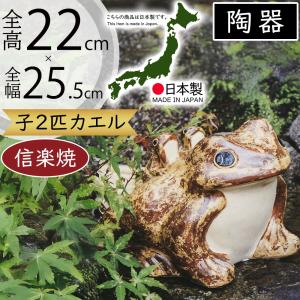 カエル かえる 蛙 置物 信楽焼 おしゃれ 国産品 オブジェ 置き物 陶器