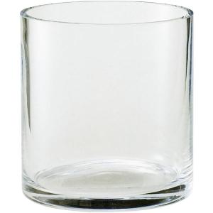 ガラス花器 クリスタル 円柱型 全高23cm 直径21 5cm 透明 クリア 硝子 花瓶 花器 花入れ フラワーベース 筒形 筒型 会場装花 アレンジ ウィルマート