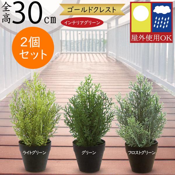 フェイクグリーン 屋外 小型 ゴールドクレスト おしゃれ 人工観葉 観葉植物 造花 インテリアグリー...
