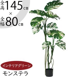 モンステラ おしゃれ 観葉植物 インテリアグリーン フェイクグリーン 人工観葉植物 造花 人工樹木 リアル 人気 おすすめ 南国 トロピカル リゾート演出 145cm｜keishin