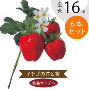 食品サンプル いちご イチゴ 苺 ストロベリー リアル フェイクフード 果物 フルーツ 造花 人気 おすすめ 雑貨 インテリア 本物そっくり 装飾 16cm 6本セット｜インテリアグリーンと植木鉢の通信販売