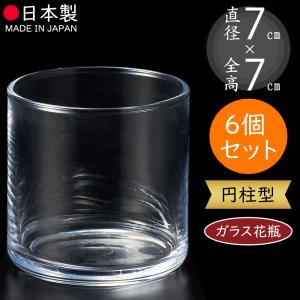 ガラス花瓶 花器 おしゃれ 国産品 日本製 フラワーベース 人気 おすすめ シリンダー 円柱 筒型 筒形 インテリア 花入れ ギフト 小型 小さい 7個セット 7cm×7cm｜keishin