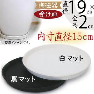 陶器鉢 植木鉢用 皿 受け皿 丸 / グレーズド 受皿 丸型 ホワイト 約