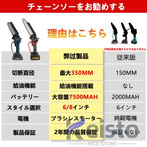 チェーンソー 充電式 ハンディ チェーンソー ...の詳細画像4
