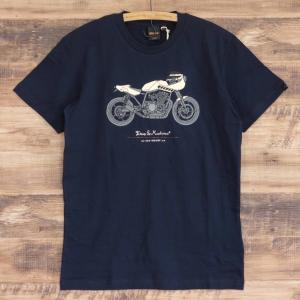 デウスエクスマキナ Tシャツ メンズ Deus Ex Machina Eau Rouge Tee YAMAHA XJR1300 ネイビー｜keistyle-y