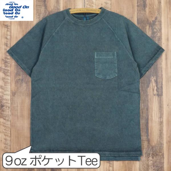 Good On グッドオン 9オンス ヘビー ラグラン ポケットTシャツ メンズ P-スレート 厚手...