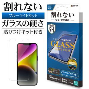 iPhone14 13 Pro 13 フィルム 全面保護 ブルーライトカット 高光沢 ガラスコート 0.25mm 硬度9H 貼り付けガイド アイフォン AE3481IP261 ラスタバナナ｜keitai-kazariya