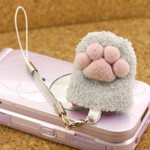 携帯クリーナー やわらか肉球携帯クリーナー携帯ストラップ グレー 5778A