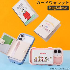 ブックタイプ カードウォレット PEANUTS ピーナッツ magsafe対応 カードケース iphone17 iphone16 magsafe iPhone15 14 13