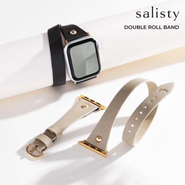アップルウォッチバンド PU レザー salisty 二重巻きバンド Applewatch バンド ...