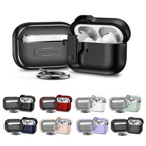 AirPods4 ケース AirPods 4 カバー カラビナ付き TPU +プラスチック 