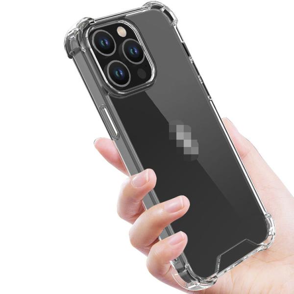 iPhone15 ケース 耐衝撃 カバー クリア TPU+プラスチック 透明 角 保護 コーナーバン...