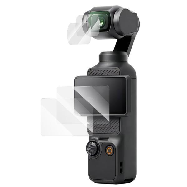 DJI Pocket 3 ガラスフィルム 強化ガラス レンズ保護フィルム+液晶保護フィルム DJI ...
