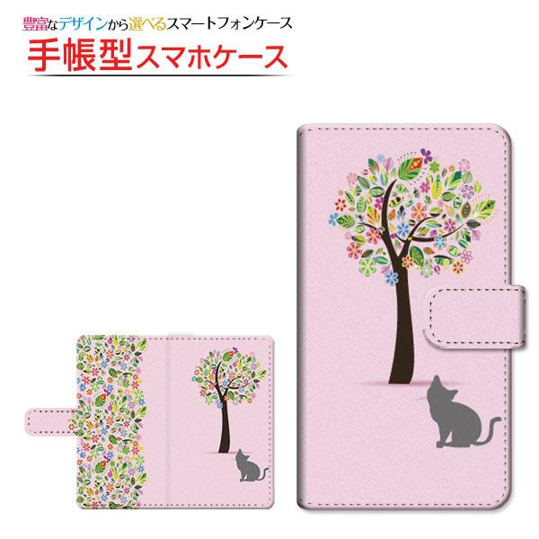 iPod touch 5G 手帳型ケース/カバー スライドタイプ 花と猫 花柄 フラワー 木 猫 ね...