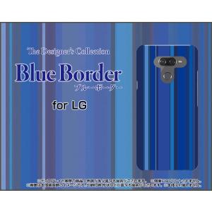 LG K50 エルジー ケイフィフティー SoftBank スマホ ケース/カバー ブルーボーダー type007 ストライプ 縦しま 青 水色｜keitaidonya